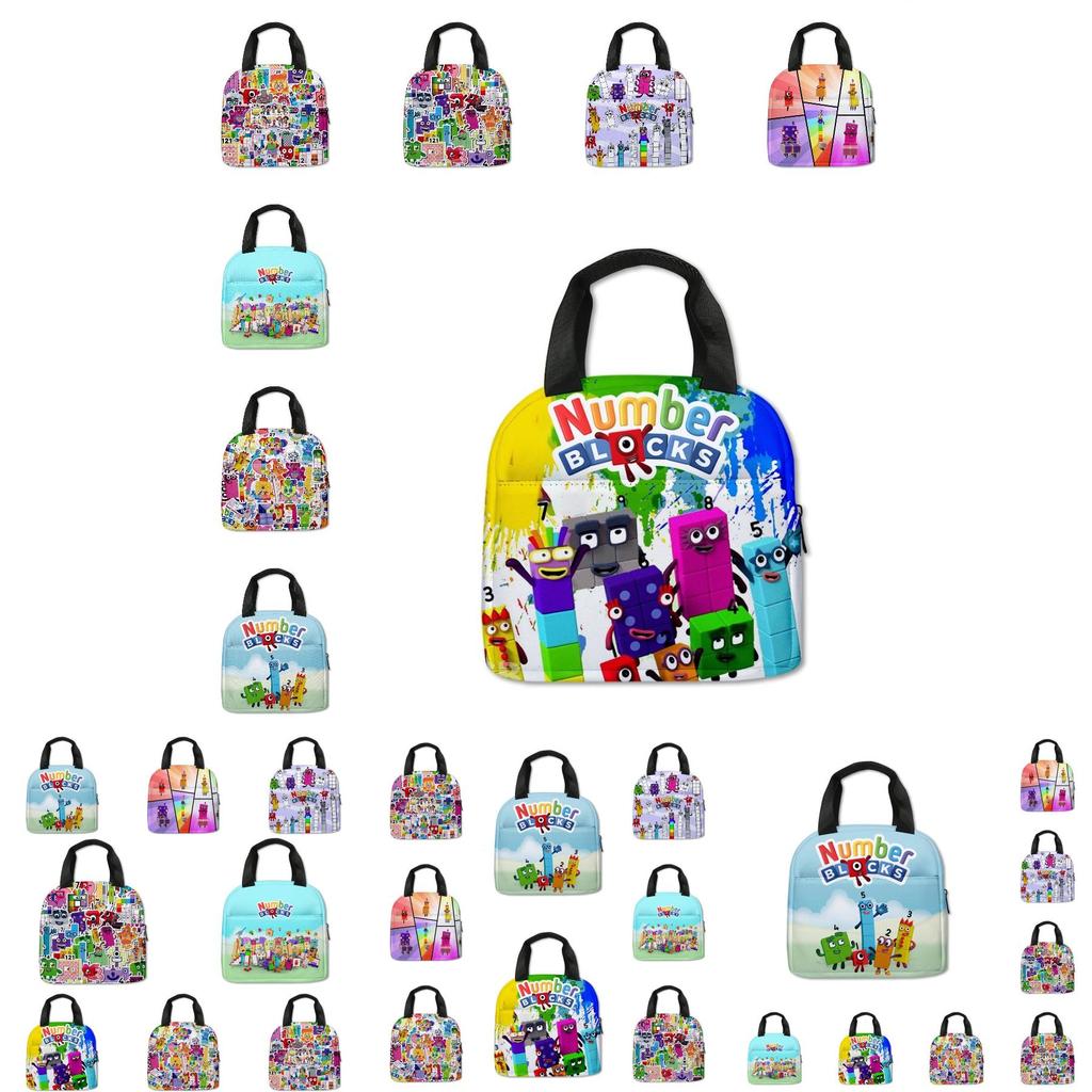 Numberblocks Digital Building Blocks Insulated Lunch Bag For Elementary School Students