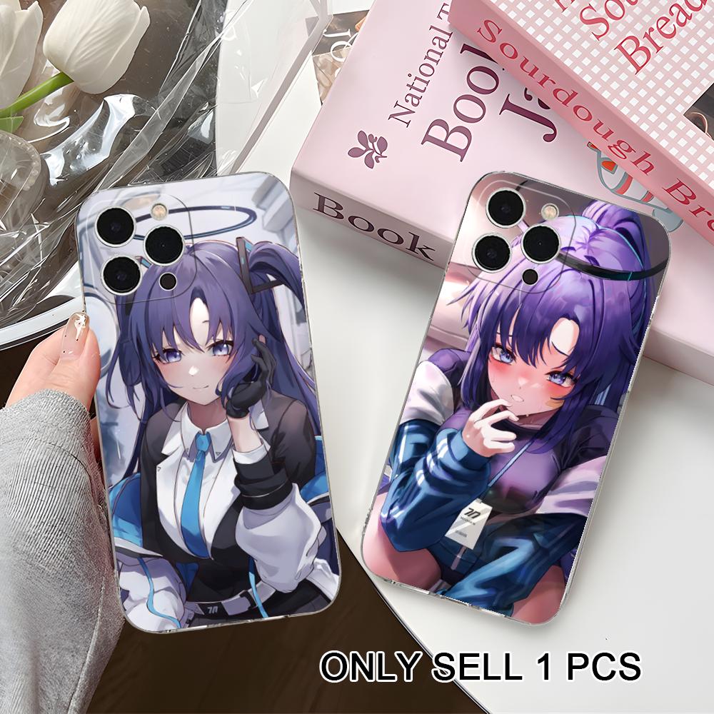 Blue Archive Yuuka Clear TPU Mobile Case for iPhone 17 16 15 14 13 12 11 X XR XS Air Pro Max Plus Mini Colorful Cover
