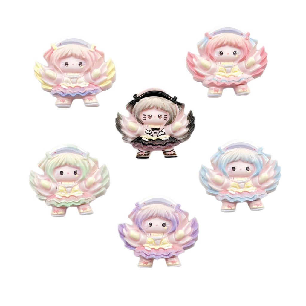 Cartoon Angel Girl Resin Accessories: DIY Hair Clips, Phone Cases, Magnets, Keychains, Ornaments