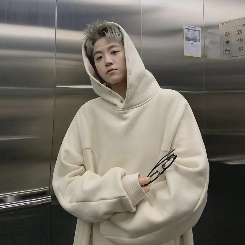 Sweat à capuche ample pour homme tendance style Hong Kong 2023 avec imprimé de lettres