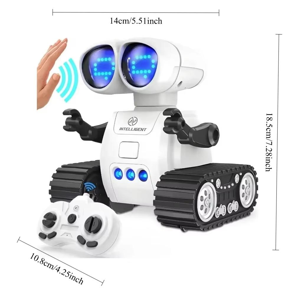 Rechargeable Remote Control Robot for Kids, Talking Robot with Music, LED Eyes and Walking Functions