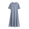New summer women's clothing short-sleeved slim-fitting and thin bottoming dress, long dress inside, women's high-waisted A-shaped skirt