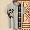 Vintage Ethnic Patterns 3D Print Beach Hawaii Shirts For Men Casual Turndown Collar Short Sleeve Beach Button Shirt Men's Shirts