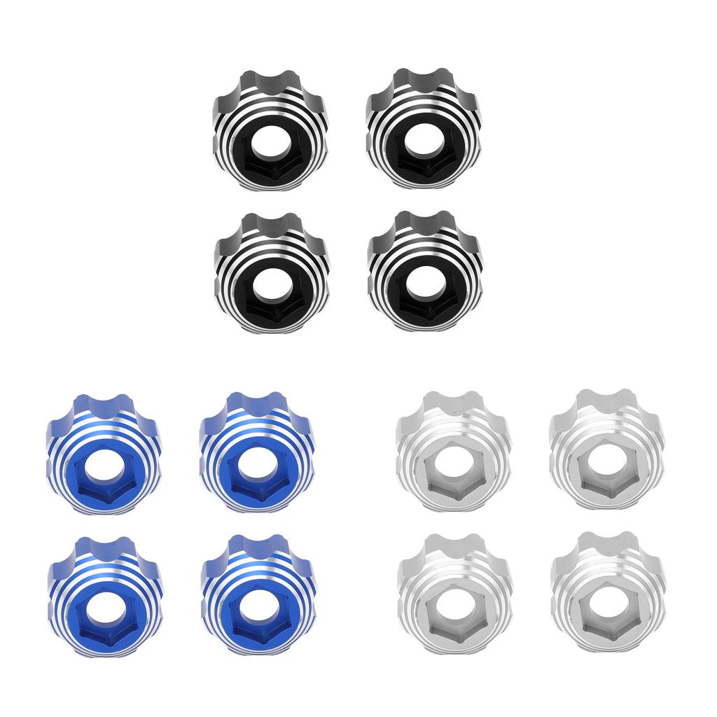 4pcs 8x32 To 17mm Hex Adapters for 8x32 3.8in Wheels Electric Car Truck Option Parts Aluminum Alloy