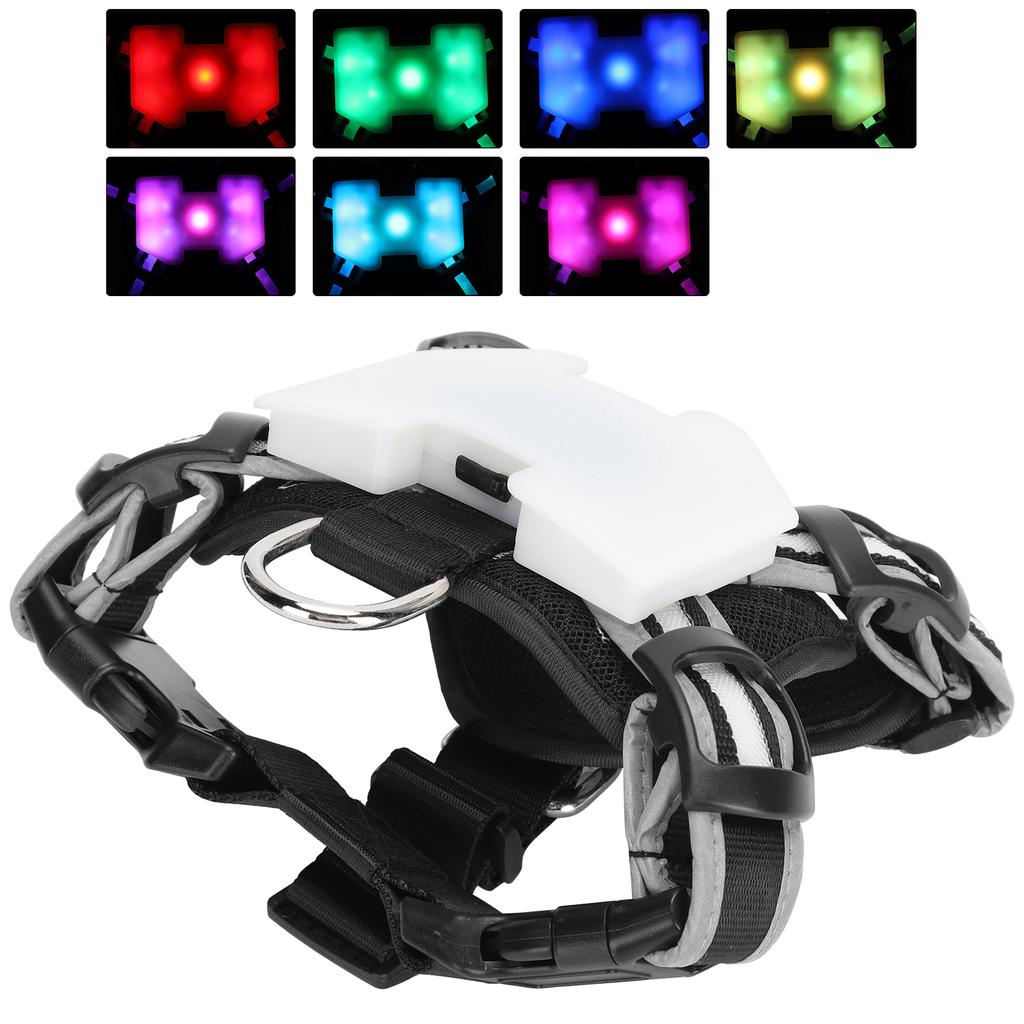 LED Pet Harness Dog Chest Strap USB Charging with Adjustable Reflective Strip for Night Walking
