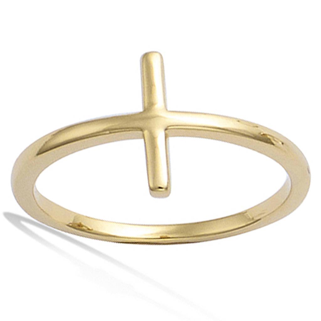 Bague Plaqué Or 'Croix' doré - 17x10 mm