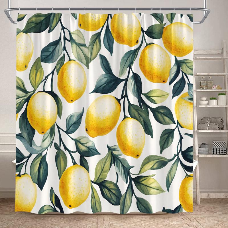 Pineapple Shower Curtains Colorful Tropical Fruit Funny Cute Hawaii Summer Plant Exotic Fresh Fruits Bathroom Curtain Decor Set
