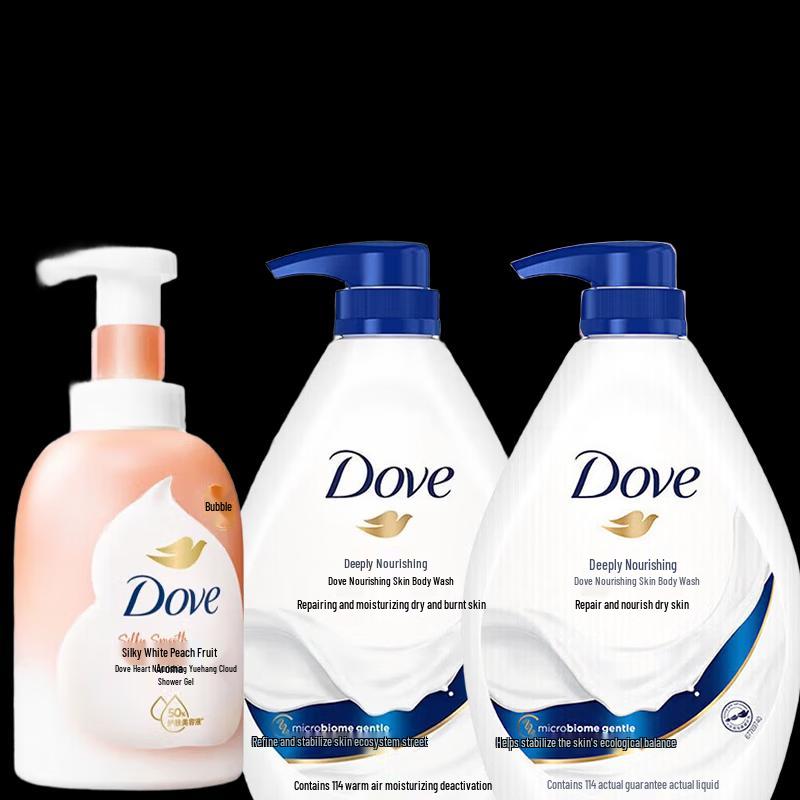 Dove White Peach Foaming Bath & Deeply Nourishing Shower Gel Set