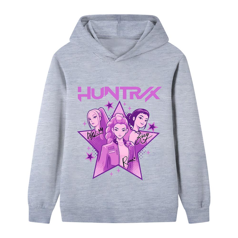 B1209 Kids Boys Girls Kpop Rumi Zoey Mira Print Long Sleeves Hoodie
