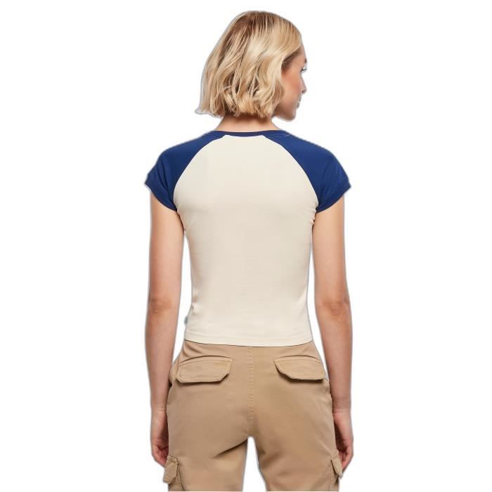 T-shirt Baseball Retro Femme Urban Classics Organic Stretch - Blanc - M