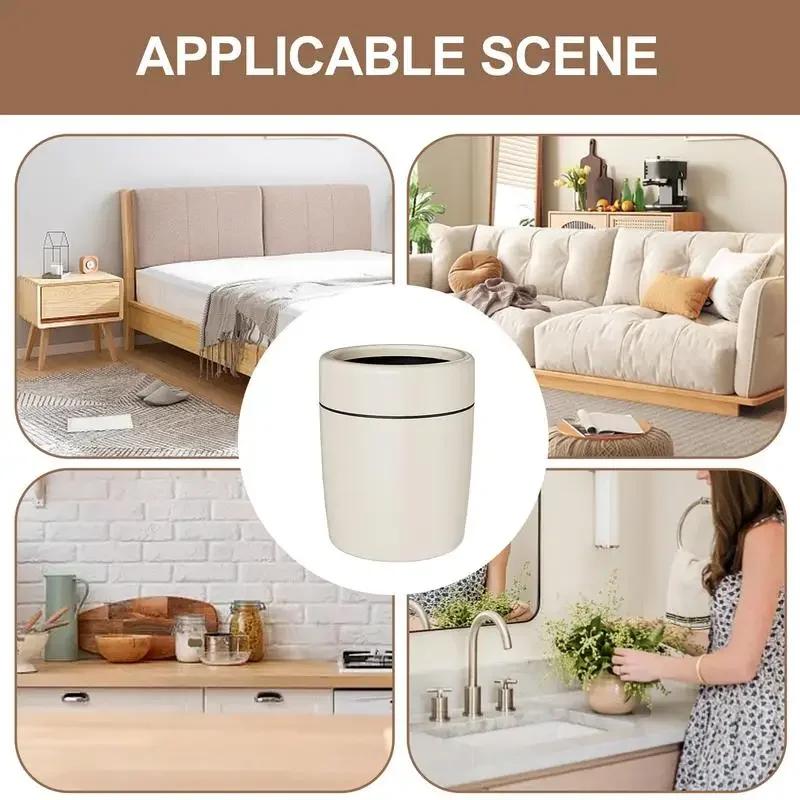 14/20L Lidless Wastebasket Round Trash Can Simple Style Double-layer Recycle Bins Office Living Room Kitchen Bin Household Items