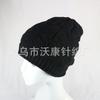 Autumn and winter new velvet black knitted hat men's cold-proof and warm ear protection wool hat women's outdoor cold hat