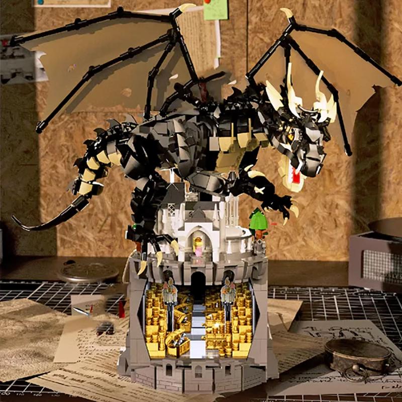 2363PCS Creative Expert Dragon's Cryptic Cache Building Model,Treasure Adventure Blocks Assembly Brick Model Kit Adult Kids Gift