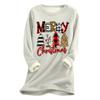 Women's Christmas Print Thick Plush Lambswool Warm Long Top