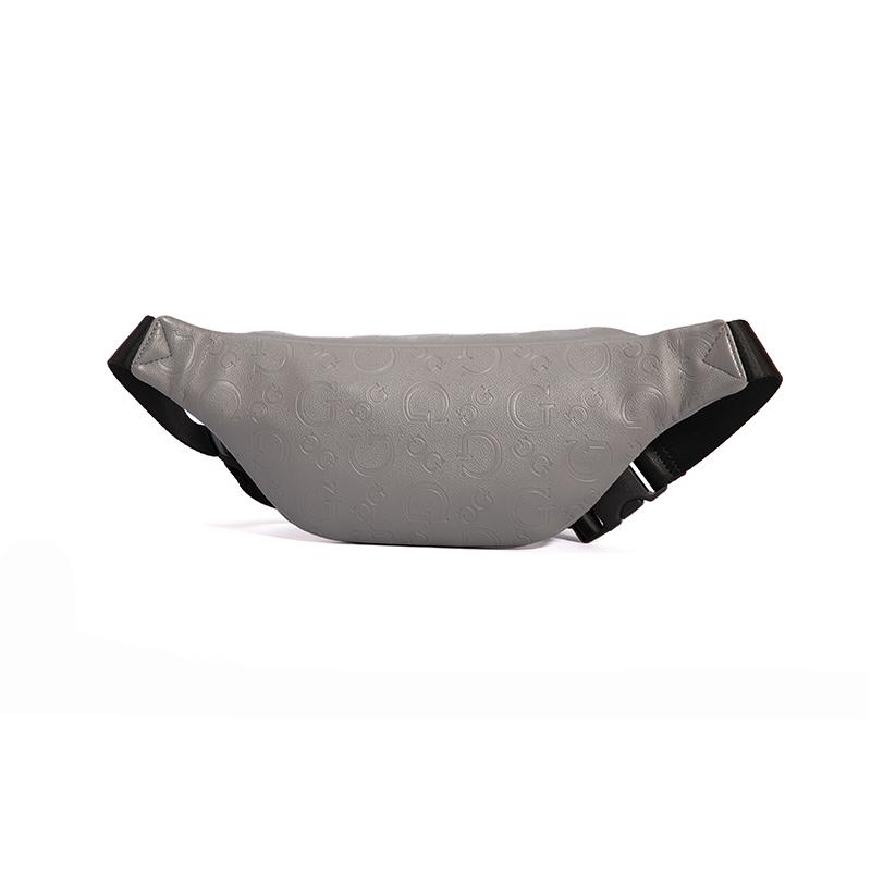 New GUESS Synthetic Leather One Shoulder Crossbody Fanny Pack Sling Bag Regular Men's Black/Dark Gray GSPLD882994BLA