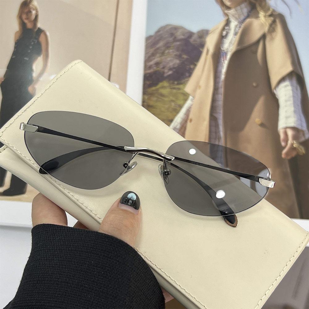 Futuristic Frameless Sunglasses Uv400 Protection Luxury Shades Unisex New Hip-Hop Sun Glasses For Women & Men