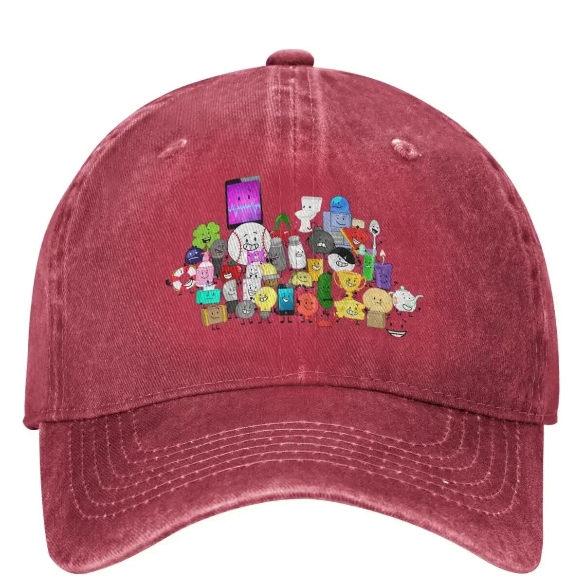 BFDI Inanimate Insanity All Characters Baseball Cap Couple Women Sun protection Trucker Hat Summer Tennis Skate Snapback Cap One Size