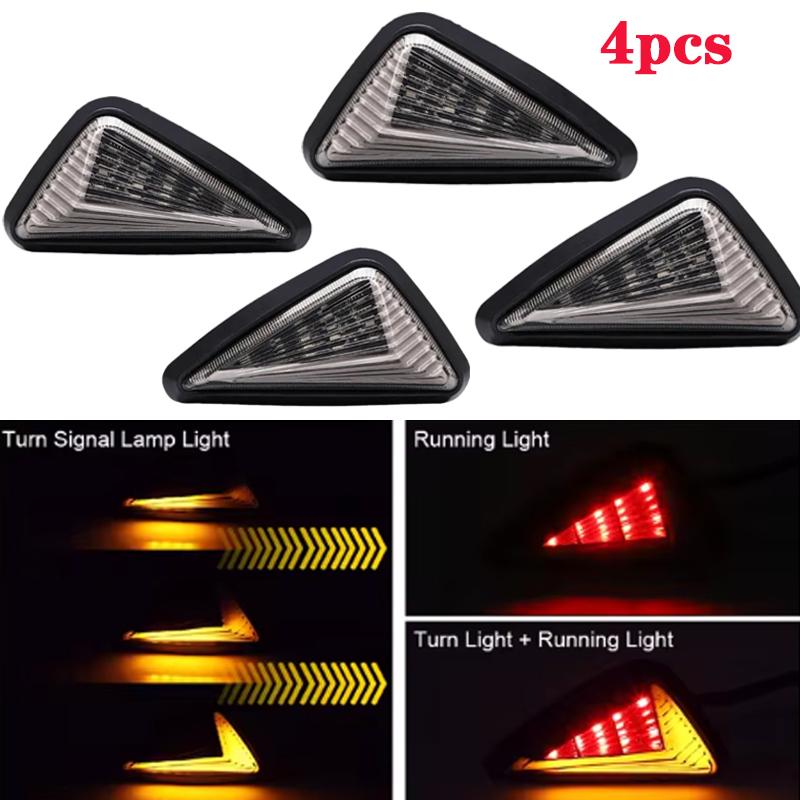 Motorcycle LED Turn Signal Indicators Triangle Flush Mount Amber Blinker Light Running Light LED Moto Accessories Turn Lamp