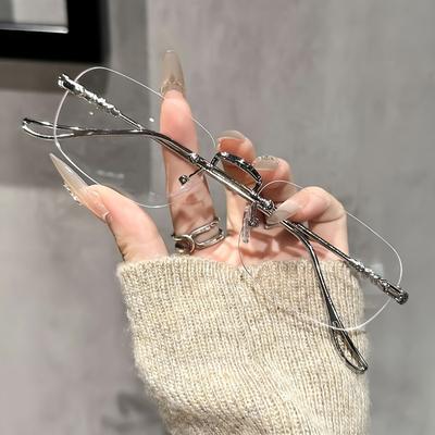 Ladies' Frameless Elegant and Fashionable Transparent Glasses Suitable for Daily Life