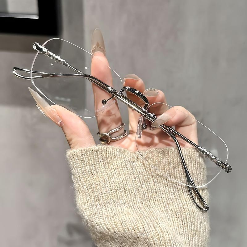 1 piece of women's frameless elegant and fashionable transparent glasses suitable for daily life