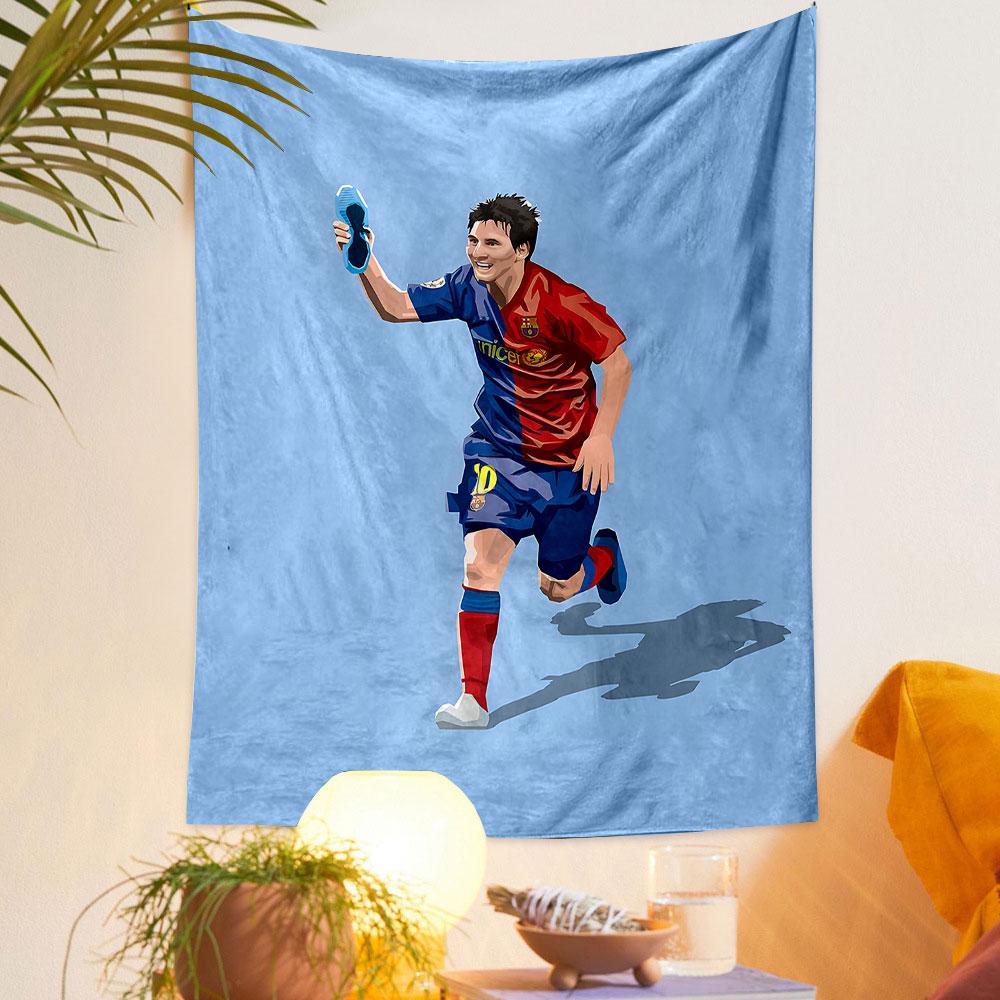 Soccer Player Celebration Art Print Patterned tapestry home decor, suitable for bedroom and living room, gift