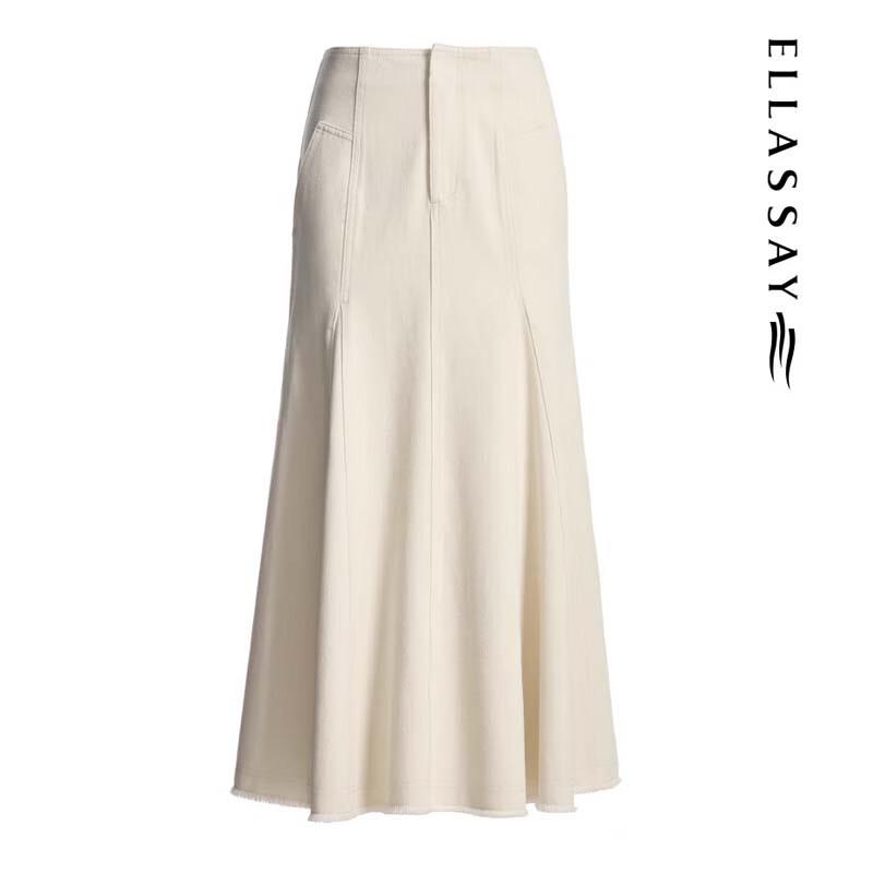 ELLASSAY Women's High-Waisted A-Line Midi Skirt