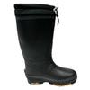 Dolman DL0903 Black, Cold Weather Fleece-Lined Urethane Rain Boots, Lightweight Rain Boots, Work Boots