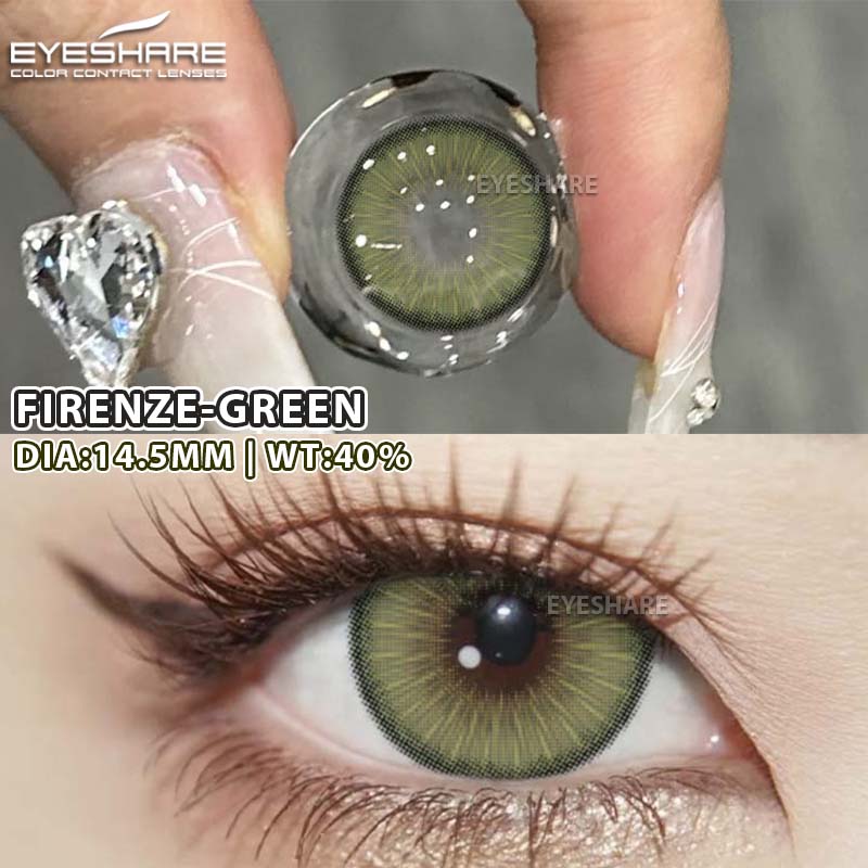 Eyeshare 2PCS New Fashion Color Contact Lenses Blue Glasses Lenses Brown Natural Beauty Lenses Green Fashion Lenses