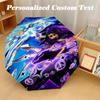8‑Rib Automatic Umbrella, Owl House Design Foldable Umbrella for Sun Rain Protection Travel