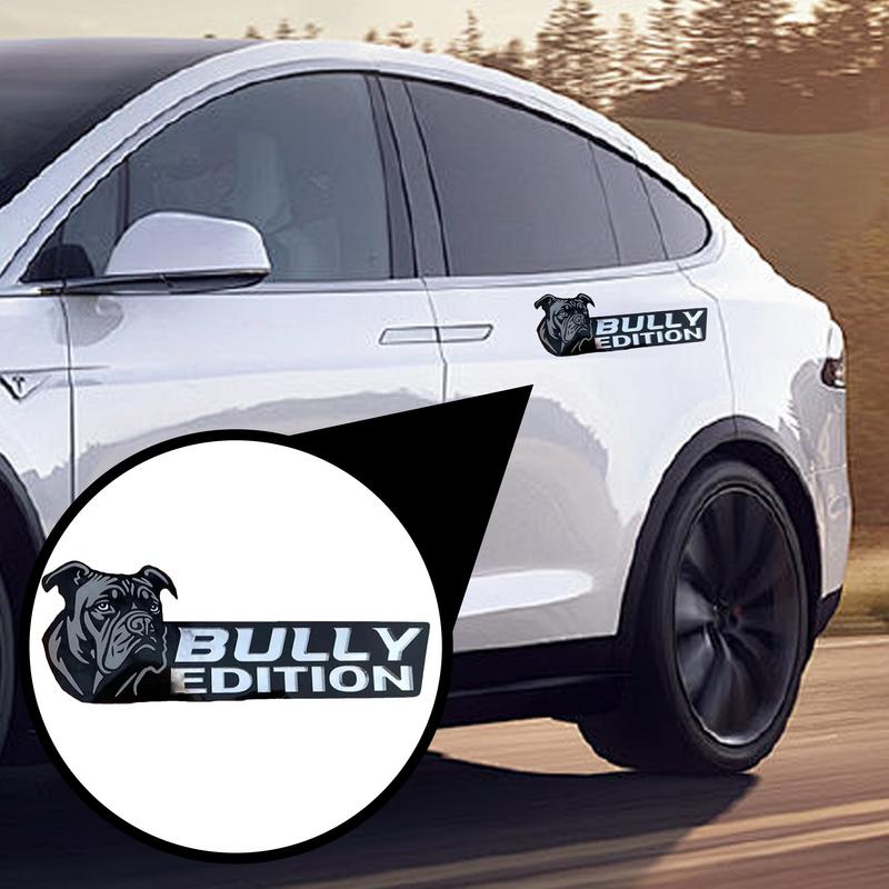 Dog Badge Sticker Acrylic Cute 3D Dog Emblem Precise Cut Fun Car Exterior Decorations Rectangle Car Emblems And Badges For Cars