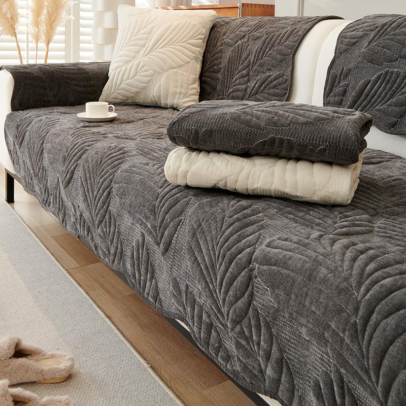 New Leaf Sofa Cushion, Four Seasons Universal, Anti Slip and Dirty Resistant Sofa Cushion, Full Package Sofa Backrest Cover, Thickened Fabric