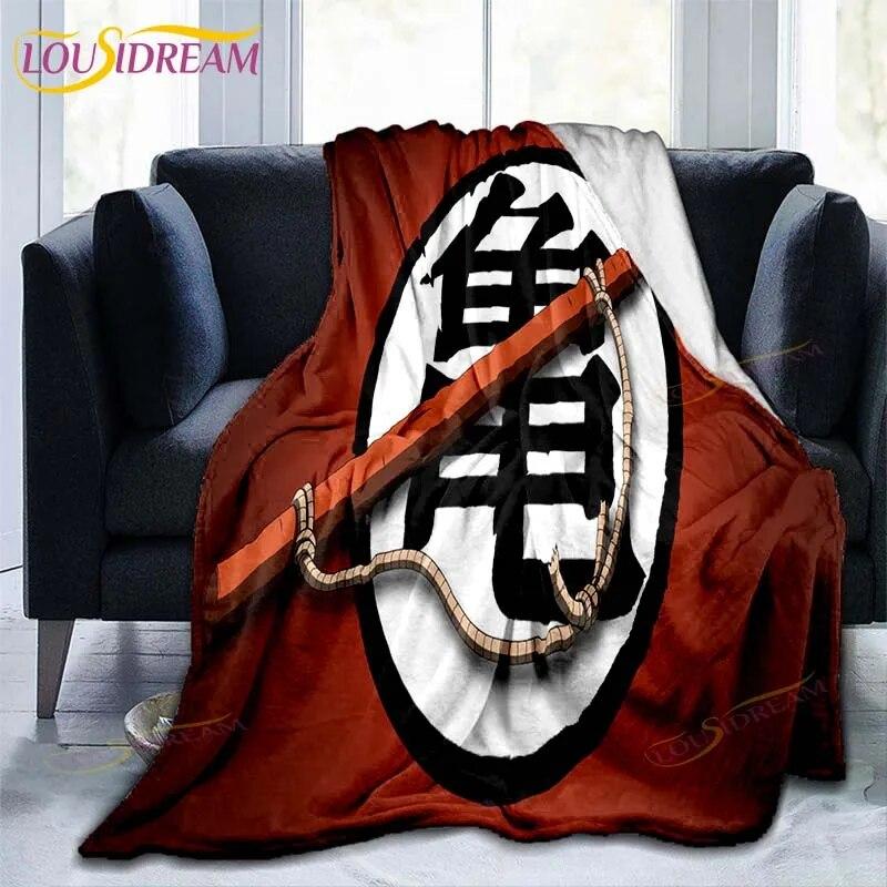 Couverture en flanelle avec personnages de dessins animés japonais célèbres, couverture polaire pour enfants, canapé, voyage, Camping