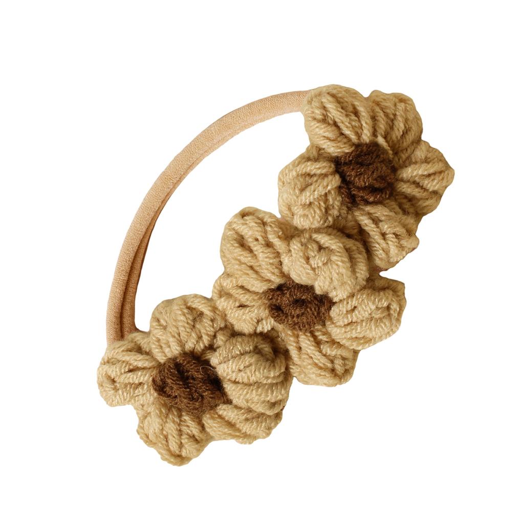 Gestricktes Stirnband mit Blumenanhänger für 100-Tage-Fotografie Weich und sicher Atmungsaktiver Babyschmuck Requisiten für Fotoshootings