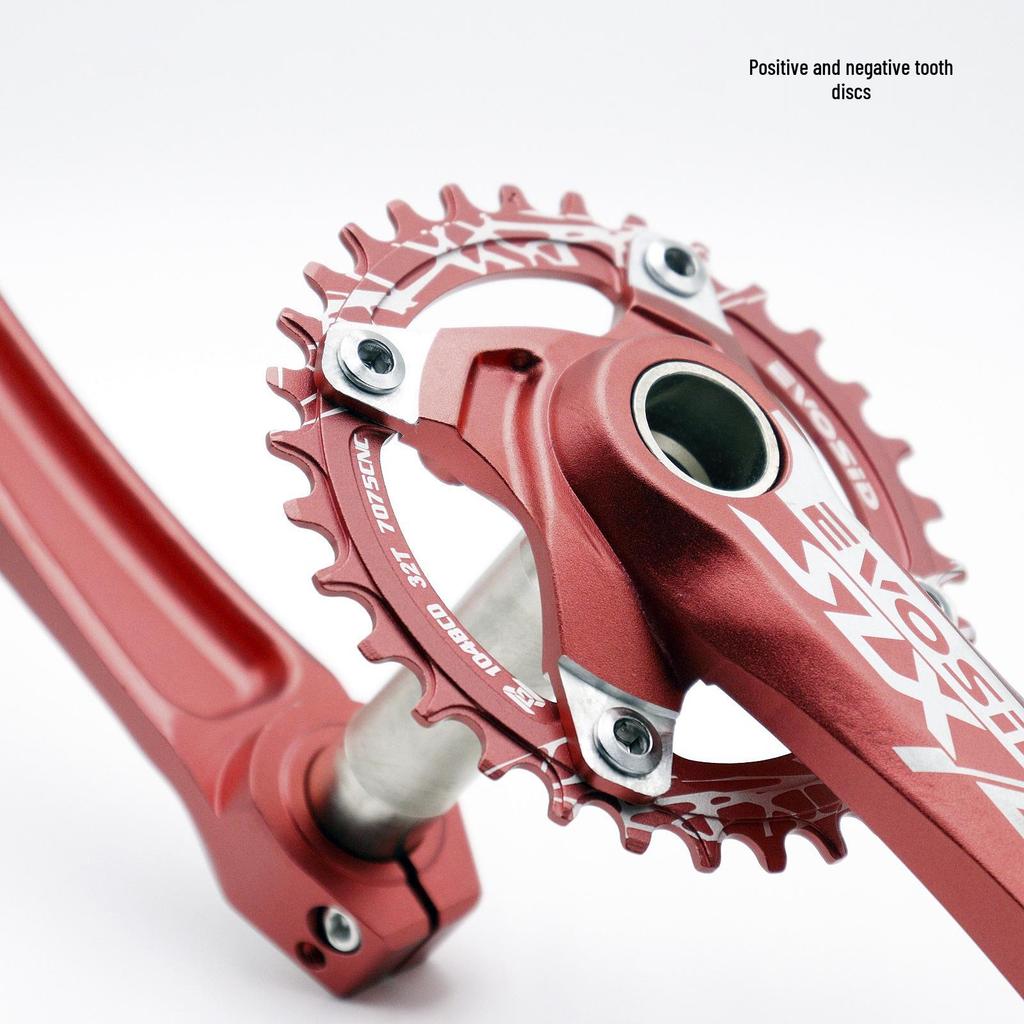 EVOSID Hohl integrierter Mountainbike Kurbelsatz mit Innenlager, 104BCD, Einzelkettenblatt (32/34/36/38 Zähne)