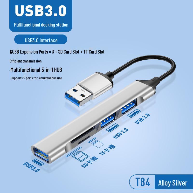 

5-in-1 USB 3.0 Multi-Port Hub & SD/TF Card Dock for Computers & Laptops