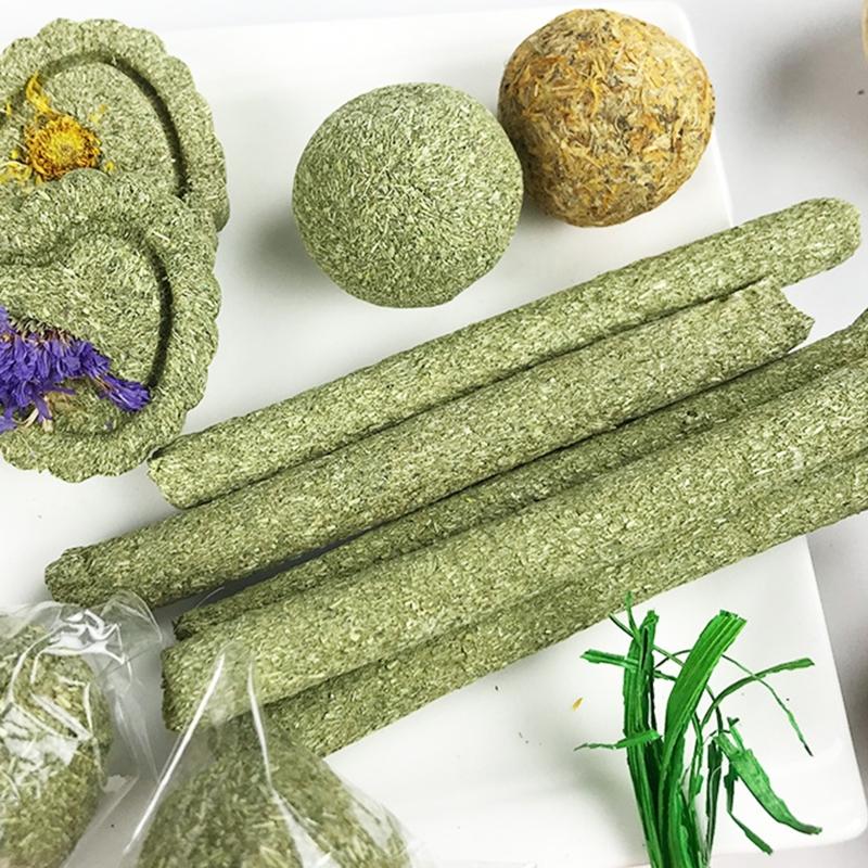 10 Models Chew Toys for Hay Treats for Small Animal Teeth Cleaning Hanging Wood Blocks Timothy Balls for Rabbits Gerbils