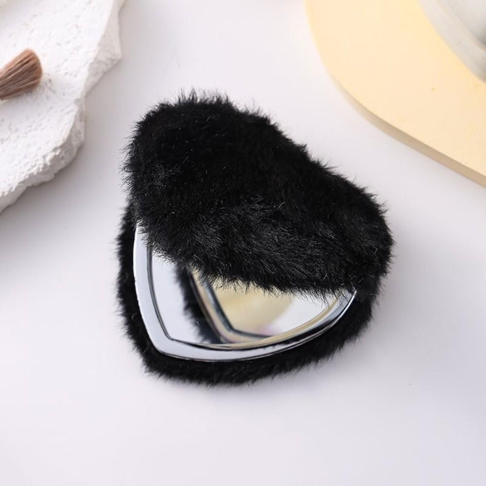 Mini Pocket Travel Handheld Mirror Double-sided Cosmetic Mirror New Plush Makeup Mirror Student