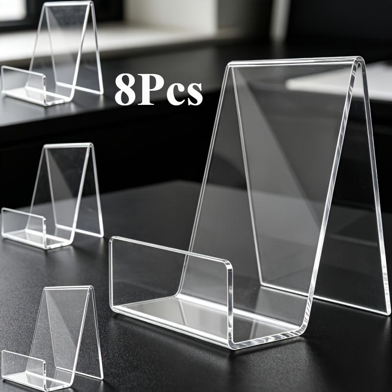 8pcs Transparent/Acrylic Display Stands/Photo Frames/Brochures/Art Pieces/Small Picture Stands/Postcard Display Stands