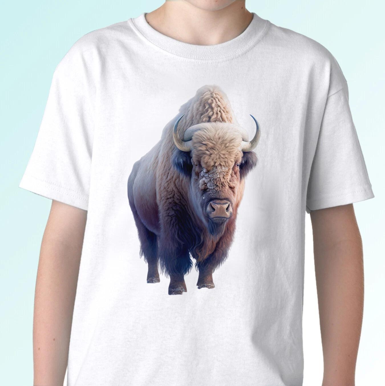 

Bison kids boys T-Shirt tee fantasy buffalo top animal gift s s kids baby sizes 110