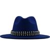 European, American and British Style Retro Fringed Pearl Chain Woolen Felt Hat Wide-brimmed Top Hat Korean Jazz Hat Lady Hat Tide