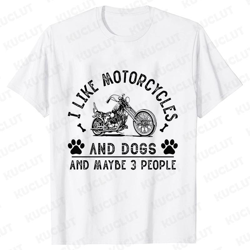 I Like My Motorcycle and Maybe 3 People T-Shirts Men Casual Loose Clothing Oversized Summer Fashion Tops Cartoon Mens Tshirts