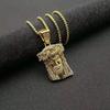 Hip Hop Iced Out Gold Silver Color Masked Jesus Face Pendant Necklace Jesus with Rhinestone Jewelry