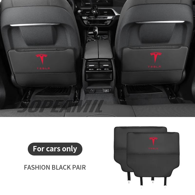 

Car Seat Back Protection Anti-Kick Pad Rear Seat Storage Bag For Tesla Cybertruck Beast Roadster Model 3 Model Y Model S Model X чёрный
