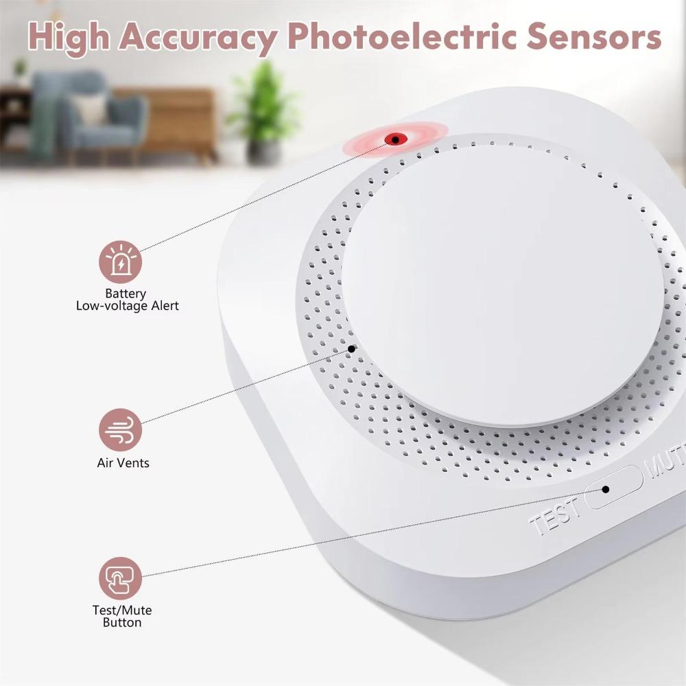 High Sensitivity Wifi Smoke Sensor Smart Security Alarm System For Home Kitchen
