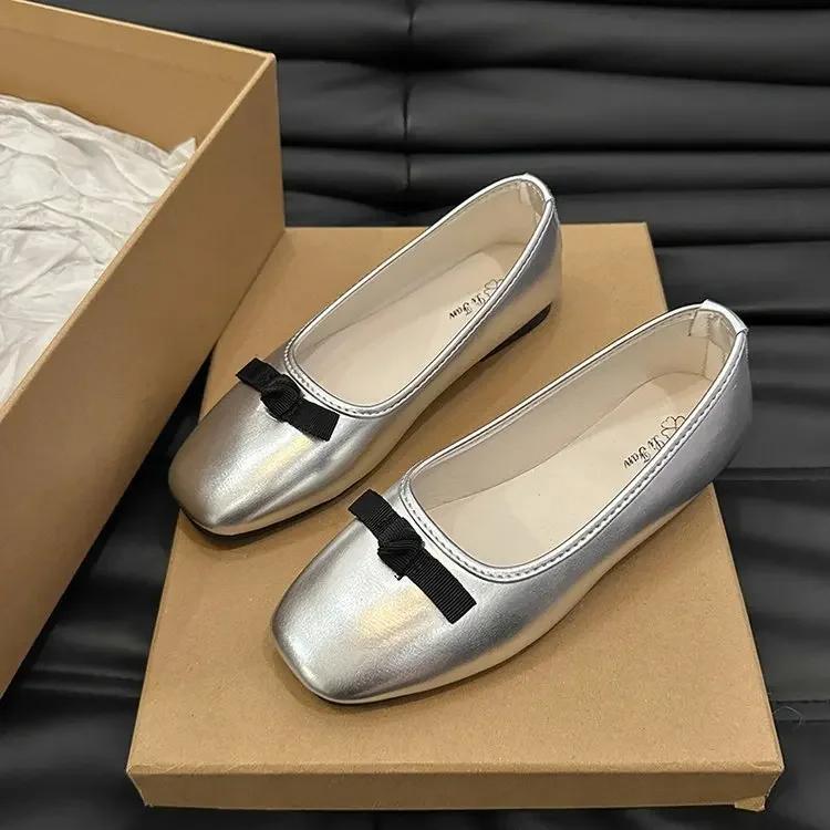 Fashion Bowknot Women Mary Jane Shoes  New Designer Flats Retro Style Ladies Comfort Slip-on Soft Sole Ballerina Shoes