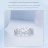 Versatile Everly Sterling Silver Leaf Ring with Rhodium Plated Zircon Band