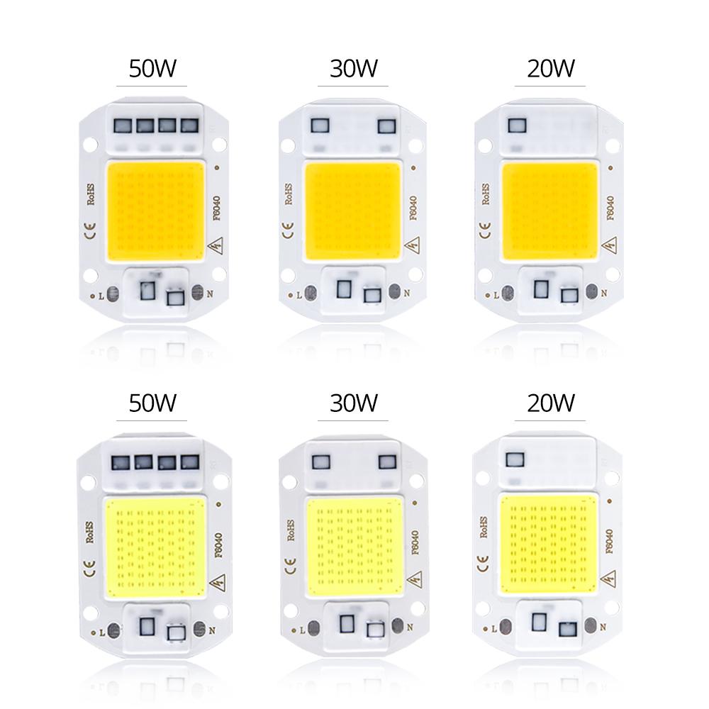 3pcs 220V 110V 50W 30W 20W COB LED Chip F6040 F4050 COB Chip Led Bead Not Need Driver Smart IC DIY Spotlight Floodlight