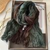 Elegant Pastel Pink & Mint Green Japanese Korean Style Scarf - Soft Drapey Lightweight Fabric, Neutral Beige & Lavender Tones, Versatile Head Wrap