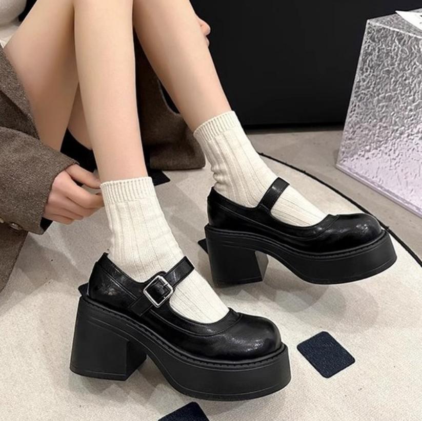 Women Loafers 2025 Spring Retro British Style Slip on Platform Mary Jane Shoes Woman Japanese Uniform Single Lolita Shoes Women