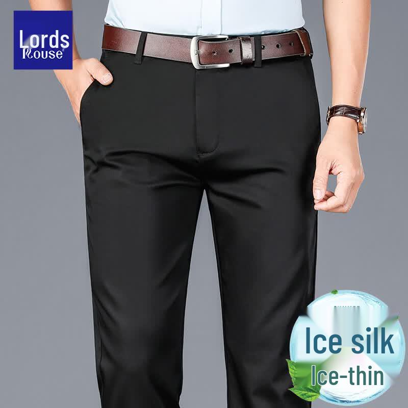 

Men s Summer Business Casual Straight-Leg Trousers 34